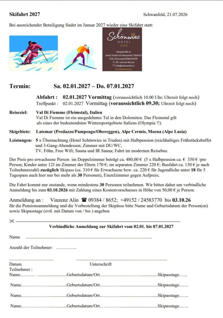 Skifahrt 2027